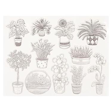 Imagem de Selo de silicone transparente, modelo de gravação, selos decorativos requintados para fazer cartão de scrapbooking diy, material de silicone, 1 folha (Vaso)