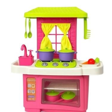 Imagem de Kit Cozinha Infantil com Forno, Pia, Fogão e Acessórios, Multicolorido, Plástico, 58x21x35cm, 3+ Anos