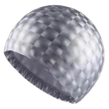 Imagem de Touca De Natação Em Tecido PU plus Size Para Homens E Mulheres Com Pro