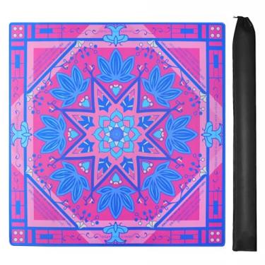 Imagem de Jongyance Printed Learning Mahjong Mat (33”x33”) with Black Carrying Bag, Anti-Slip, Noise-Reducing, Mahjong Table Mat for Mah-jongg,Poker, Board Games, Dominoes, and Card