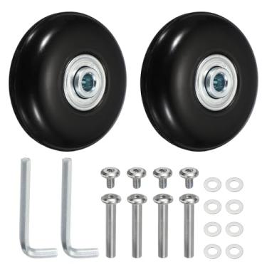 Imagem de YELARXI Replacement Luggage Wheels, Suitcase Wheels Replacement Kit 54x18mm & 1 Set & Rubber & Black - Fitting for (Swivel Caster Bearings Repair/Replacing/Roller Bag/Suitcase/Spinner)