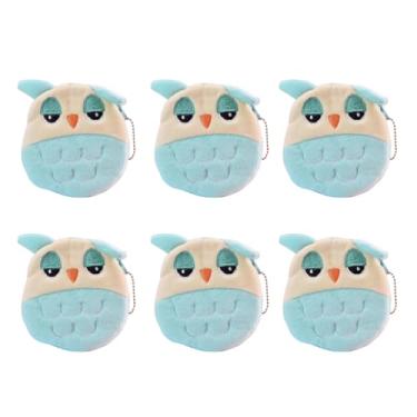 Imagem de Kit Porta Moedas 6 Unidades Pelúcia Bolsinha Animais Enfeite (Coruja Verde)