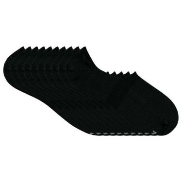 Imagem de Kit 10 Meias Mash Esportiva Super Invisível Com Silicone 217.01, Preto