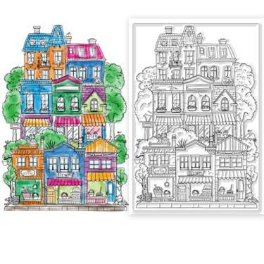 Imagem de 1 folha de carimbos transparentes de plástico PVC, carimbo de silicone personalizado com estampa de casa, carimbo de borracha transparente de silicone para álbuns de fotos faça-você-mesmo para fazer