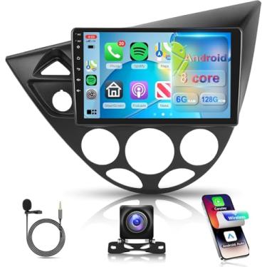 Imagem de Rádio estéreo 8Core 6G + 128G Android para Ford Focus 1998 1999 2000 2001 2002 2003 2004 2005 2006, Carplay sem fio, Android Auto, tela sensível ao toque IPS de 9 polegadas, Bluetooth 5.0, WiFi e GPS