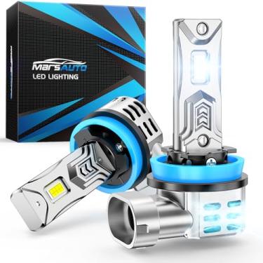 Imagem de Marsauto Lâmpadas de neblina H11, lâmpadas H11/H8/H9/H16 28000LM super brilho H11 com ventilador de resfriamento, plug-n-play, pacote com 2