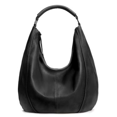 Imagem de KILAMAL Bolsas Hobo femininas de couro vegano com compartimentos e bolsas de ombro transversais, 886s New Black