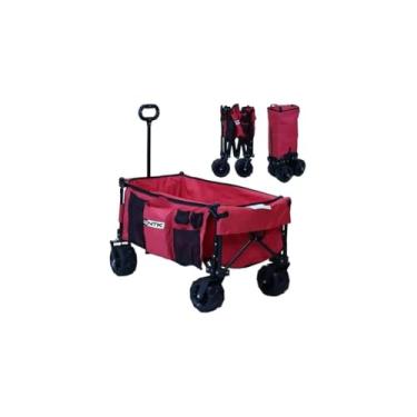 Imagem de Carrinho de Carga Dobrável Multiuso, 80kg, Vermelho, Aço com Pintura Epóxi, Poliéster Oxford 600D, 92x49x89cm, com Bolsa de Transporte