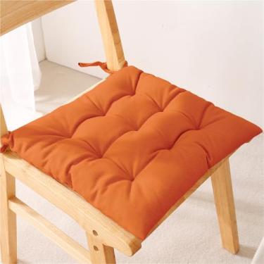 Imagem de Almofada quadrada de pelúcia grossa para cadeira de cozinha com laços e suporte antiderrapante para sala de estar, varanda, jardim ao ar livre