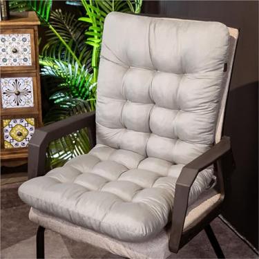 Imagem de Almofadas de cadeira de encosto alto para cadeira de dormitório, almofadas de cadeira de balanço antiderrapantes com laços, almofada de assento macia com suporte para as costas, almofadas de assento