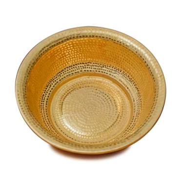 Imagem de Bacia de cobre martelada à mão para lavagem do rosto, imersão de pés, tigela de fogo versátil portátil e incinerador, para acampamento e piqueniques (vermelho, 40 cm)