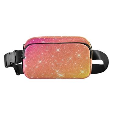 Imagem de Bolsa de cinto rosa roxa com glitter, bolsa de peito com alça ajustável, bolsa de cinto para mulheres, alça longa transversal, Glitter laranja (1), one size, Glitter laranja (1)