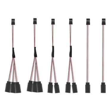 Imagem de TAODAN 6PCS 3 Pin Male Female Servo Extension Cable Y Splitter Suitable for Aircraft and Helicopter Servo Connections/Receivers Radio Controlled Vehicles