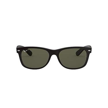 Imagem de Óculos de sol Ray-Ban unissex adulto Rb2132 New Wayfarer Polarized, Preto Borracha/Verde Polarizado, 55 mm EUA