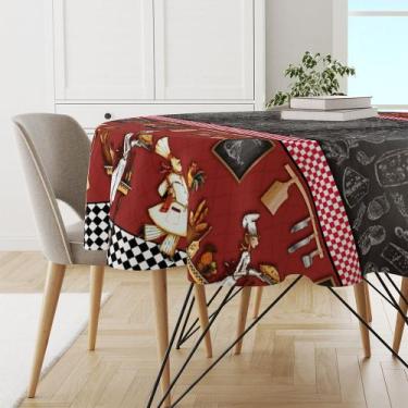 Imagem de Toalha Mesa Plástica Térmica Chefs 4 lugares Redonda - Idealiza