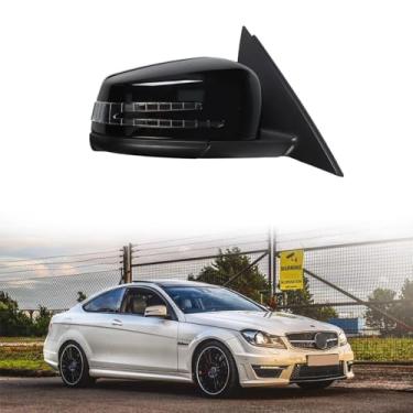 Imagem de Espelho lateral do passageiro do carro adequado para Mercedes Benz 2006-2013 W204 C63 C200 C180 Conjunto de espelho retrovisor para Mercedes Benz Acessórios Dobrável elétrico, aquecimento, luz de
