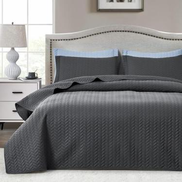 Imagem de Juego de Edredón Maple&ampStone Twin/Twin XL Ligero en Gris Carbón - M