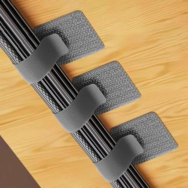 Imagem de 20 peças de abraçadeiras de cabo, tiras autoadesivas para prender fios, organizador de cabos aderentes, clipe de cabo, itens essenciais para casa e escritório