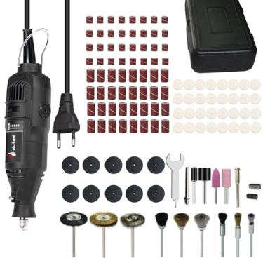 Imagem de Conjunto de Esmerilhadeira de Eixo Flexíve de 124 Peças, Esmerilhadeira Elétrica 500W 110V, Ajuste de 5 Velocidades, Fixação de 0,5mm a 3,2mm