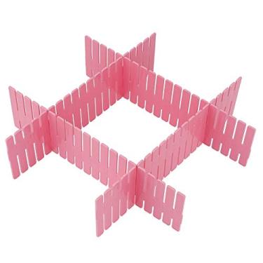 Imagem de 4 unidades de Divisórias Ajustáveis Organização Gaveta Plástica para DIY Separadores Qualquer Premium Mantém as Gavetas Arrumadas Faz Bom Uso do Espaç