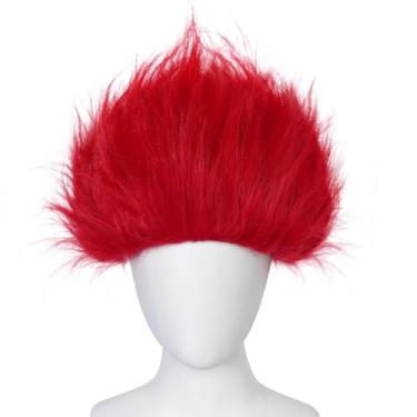 Imagem de Touca de cabelo + peruca vermelha peruca curta vermelha para anime, cosplay, perucas engraçadas, cosplay pelucas para Payasos, roupa de festa à fantasia de Halloween