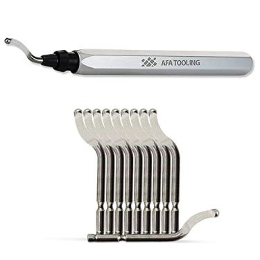 Imagem de AFA Tooling – Ferramenta de rebarbação com 11 lâminas BS1018 (HRC67 – extraduras) – Funciona em metal, resina, PVC e bordas de plástico impressas em 3D – Ótimo para tubos de cobre, impressão 3D, arte de resina e trabalho em metal