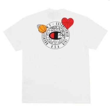 Imagem de Camiseta Champion "Athletic" Basketball World - Creme (Off White)-Masculino