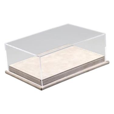 Imagem de YIJU Vitrine transparente para miniaturas de carros, escala 1/64, caixa de exibição multiuso para veículos, arte e carrinhos de brinquedo para, Bege