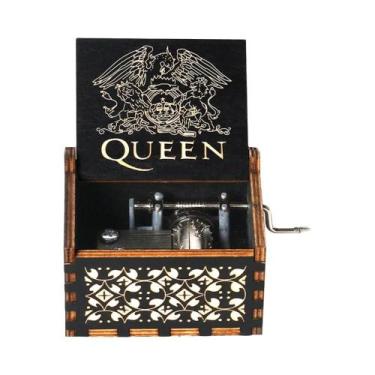 Imagem de Caixa De Música De Madeira Com Manivela, Papai Noel Congelado, Present