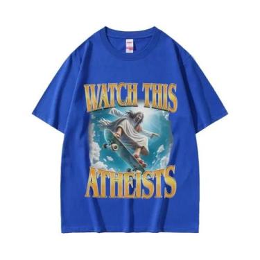 Imagem de Camiseta Unissex Vintage De Verão Com Estampa De Jesus Meme Engraçada 