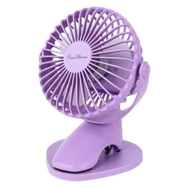 Imagem de Ventilador de clipe portátil operado por bateria, mini ventilador de mesa recarregável por USB de 3 velocidades com fluxo de ar forte, rotação de 360°, ventilador de mesa pessoal ultra silencioso para