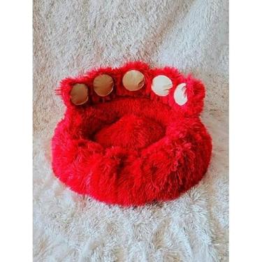 Imagem de Cama Pata Nuvem para Cachorro e Gato – Colchonete Antialérgico Confortável em Vários Tamanhos (Vermelho,80CM MÉDIO GRANDE)