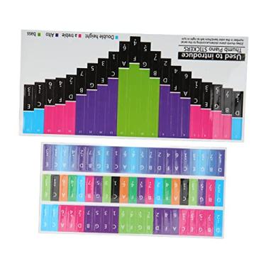 Imagem de Naroote Adesivo Colorido de Escala Kalimba Decoração de Notas Musicais para Iniciantes Em Piano de Polegar, Adesivos de Chave de Alta Adesão para Proteção de Chave, 2 X Adesivos (Piano de polegar