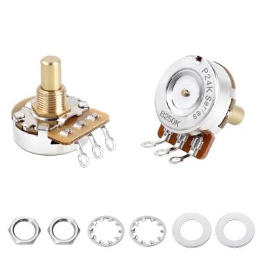 Imagem de Banworks Brass B250K Potenciômetro de guitarra cônica linear cônica de 0,9 mm para Gibson Les Paul LP/SG Fender Strat/Tele PRS 2 peças JT/XNQ-21