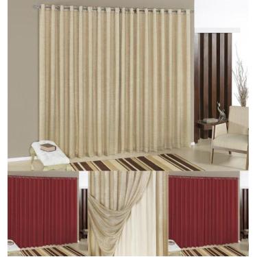 Imagem de curtinas para quarto toda em cetim amassado com forro 2m franzida mode