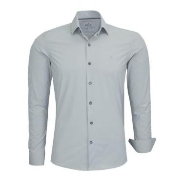 Imagem de Camisa Social Amil Masculina Slim Manga Longa Passa Fácil Sem Bolso 18