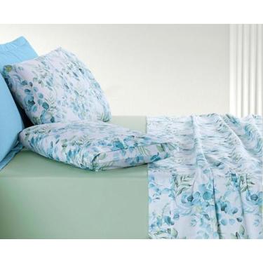 Imagem de Jogo de Lençol Casal King Size Floral Algodão 4 Peças Cotton 200 Fios 