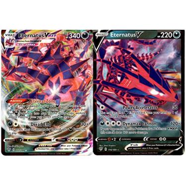 Imagem de Cartas Pokémon - Conjunto de Cartas Colecionáveis - Eternatus V & Vmax - Darkness Ablaze 116/189-117/189 - Ultra Rare
