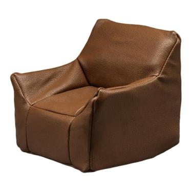 Imagem de TTETTZ Miniatura de sofá individual, mini poltrona de leitura, acessórios DIY, móveis em miniatura para casa de bonecas em escala 1/12, micro paisagem, Marrom