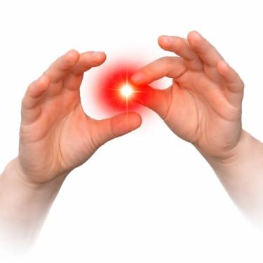 Imagem de Conjunto de 2 pontas de polegar de borracha mágica que acendem vermelho piscando, truque de dedo real