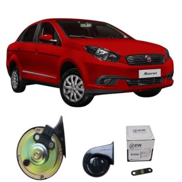 Imagem de BUZINA AUTOMOTIVA CARACOL COM CONECTOR 2 PINOS (UNITÁRIA) PARA GRAND SIENA 2012 >2019 - TIGER AUTO