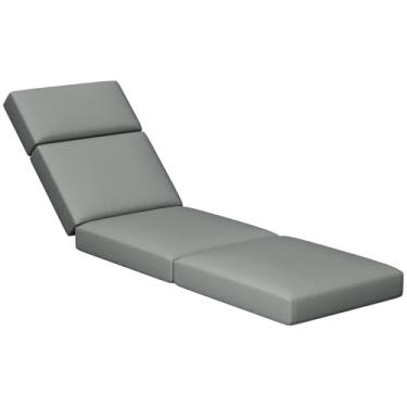 Imagem de Almofadas de espreguiçadeira para ambientes externos, 182 x 53 x 10 cm para móveis ao ar livre - Almofada de substituição à prova d'água para sala de estar e pátio, almofada grossa resistente ao