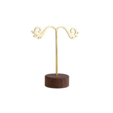 Imagem de Suporte de exibição de joias organizador de joias criativo, suporte de exibição de joias, adereços de tiro, brincos de estilo retrô, base de madeira, organizador de joias (pequeno)