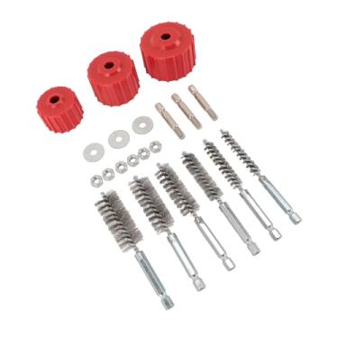 Imagem de Generic Conjunto Versátil de Limpador de Tubos de Cobre Preciso para Furadeira 1/2 3/4 Escova de Limpeza de Tubo de 1 Polegada Com Cerdas de Fio de Aço Inoxidável Haste de /4 de Polegada para Solda