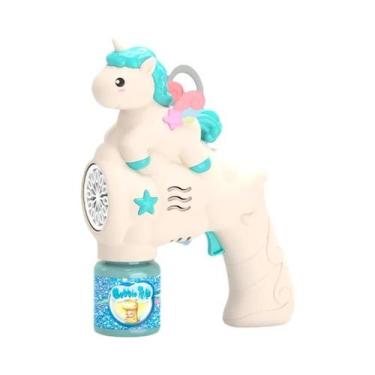 Imagem de Pistola De Bolhas Elétrica De Unicórnio Para Crianças, Soprador Automá