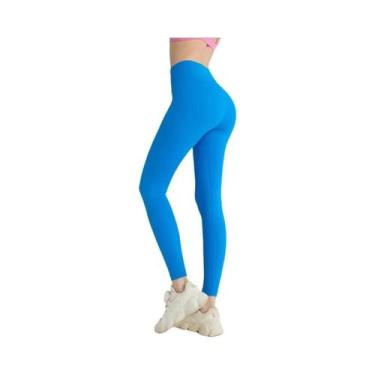 Imagem de Calças De Yoga De Nylon De Cintura Alta Para Mulheres, Leggings De Fit