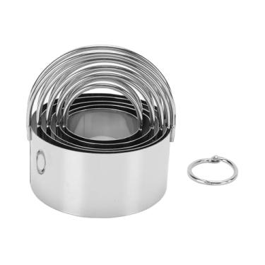 Imagem de Aqur2020 Cortadores de Biscoito de Aço Inoxidável Conjunto de 5 Tamanhos, Alças Curvas Confortáveis ​​para Massa de Biscoito e Fondant, Ferramentas de Cozimento Seguras para Máquina de