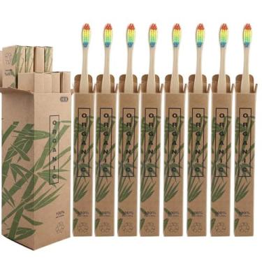 Imagem de Dioche Escova de Dentes de Bambu, Macia para Gengivas Sensíveis Com Cabo Perfeito, Escova de Dentes Sustentável para Adultos e Crianças (4)