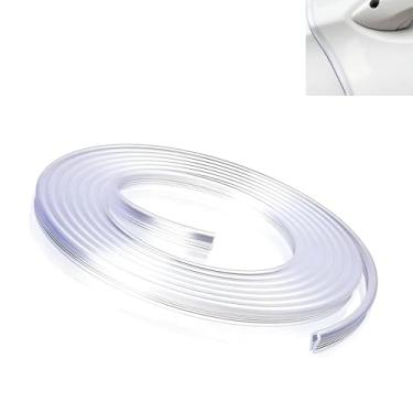 Imagem de Yidcidu Protetores de borda de porta de carro transparentes, tiras anticolisão envolvidas em PVC em forma de U, flexível, dobrável, cortável, encaixável, antiderrapante, decoração invisível