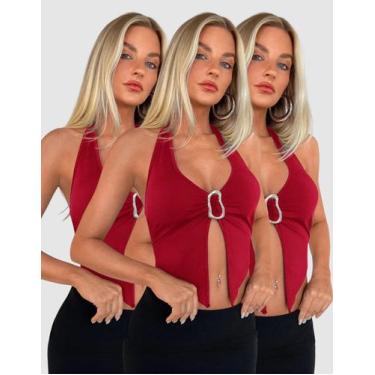 Imagem de Kit 3 Cropped Feminino Suplex Frente Única Fivela Orgânica Recorte Fro